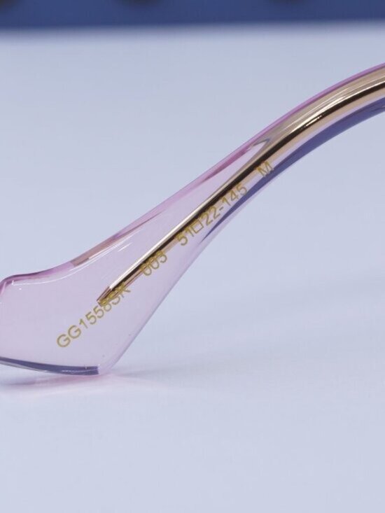 Gucci GG1558SK 003 Women Rectangle Sunglasses - Pink \\ Burgundy main image 11